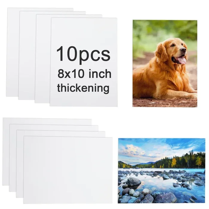 10 Pcs Sublimation Metal Photo Blanks 8″X10″ X0.45mm Aluminum Photo Sign Blank Photo Metal Wall sublimation Poster Frame Blanks (White)