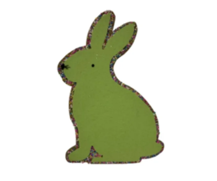 12″ Felt Bunny Hanger – Green | QPE