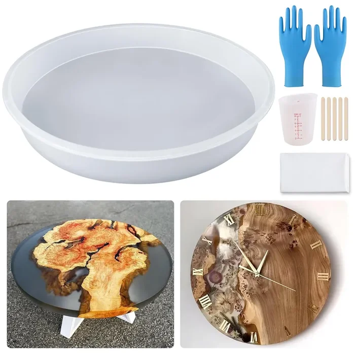 14 Inch Deep Round Large Tray Resin Mold, Silicone Molds for Epoxy Resin, for Floral Preservation,Clock,River Table, Coffee Table, Resin Art，Home