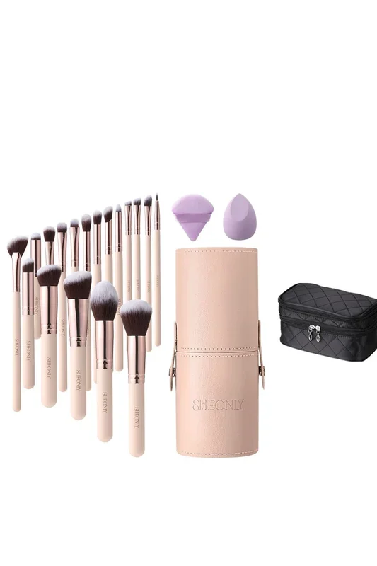 18 Pcs Professional Makeup Brush Set with Waterproof Travel Makeup Bag