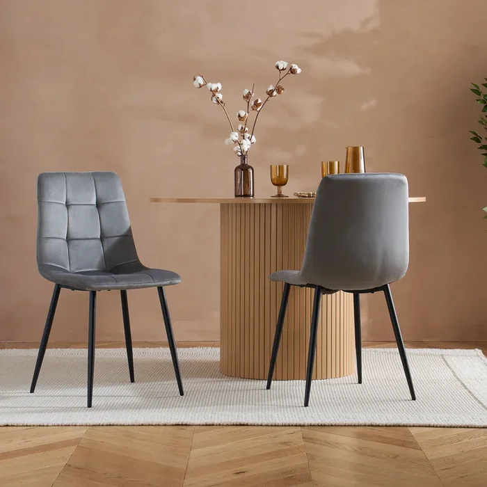 2 Grey Dining Chairs Pair Axel Birlea