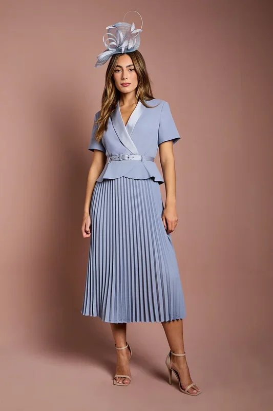 2 in 1 Dress With Pleated Skirt
