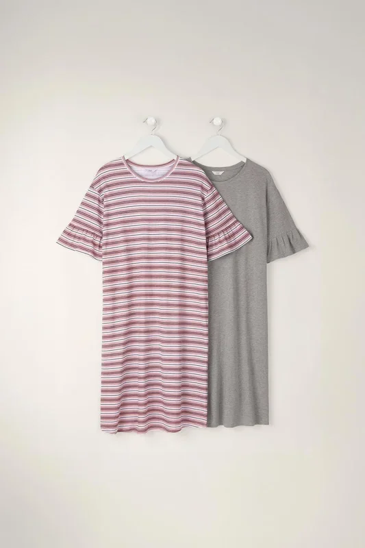 2 Pack Ruffle Sleeve Nightdresses