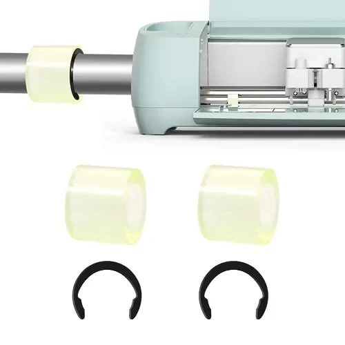 2 Pcs Rubber Roller Resolution for Cricut Maker and 2 Pcs Rubber Roller Replacement, Keep Rubber in Place with Retaining Rings Keep Rubber from