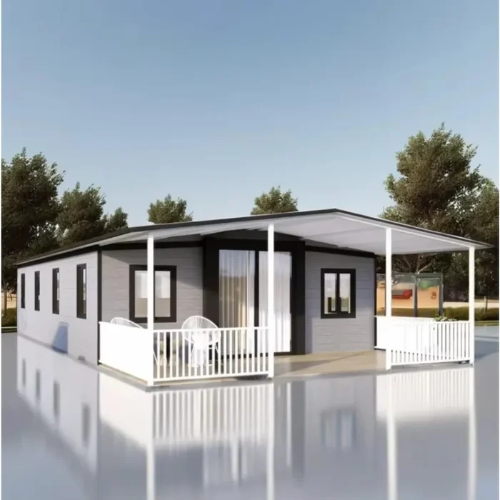 20FT/40FT Luxury Tiny Home with 3 Bedrooms, Kitchen & Bathroom, Prefab Tiny House to Live in for Adults, Movable Container House Foldable Vacation Cottage, Backyard Guest House