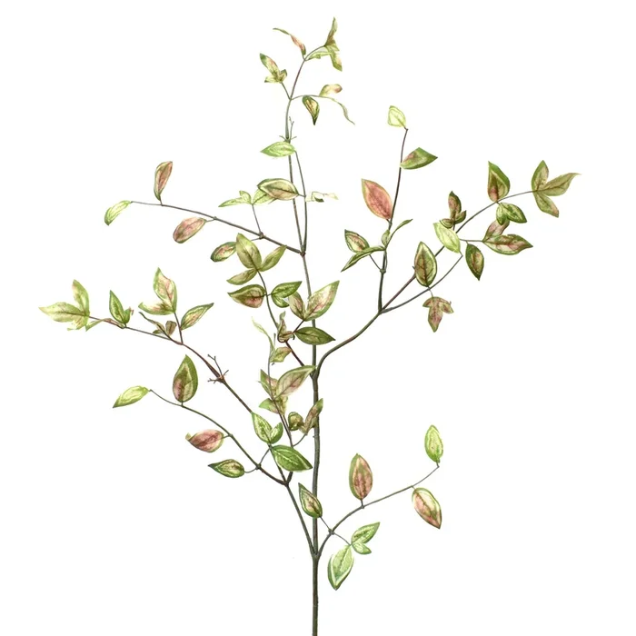 31″ Euonymus Nandina Leaf Spray Green/Pink | WN