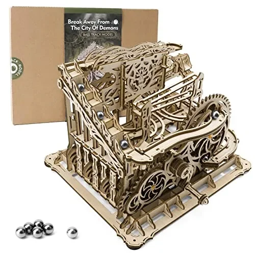3D Wooden Puzzle Marble Run Kit by OWNONE 1 – DIY Building Set for Adults and Teens (334 Pcs)