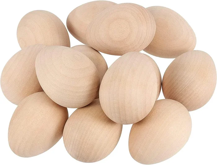40 Pack 2-1/2 X 1-3/4″ Unpainted Wooden Eggs Unfinished Wood Easter Eggs Smooth Crafts Decorations
