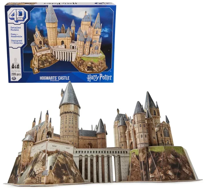 4D Build, Harry Potter Hogwarts Castle 3D Puzzle Model Kit 209 Pcs | Harry Potter Gifts Desk Decor | Building Toys | 3D Puzzles for Adults & Teens