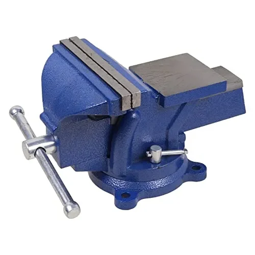 6″ Heavy Duty Bench Vise, Pipe Vise Bench Vices with Anvil Swivel Table Top Clamp Locking Base, Double Swivel Rotating Vise Head& Body Rotates