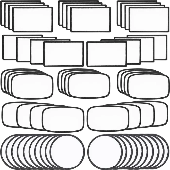 60 PCs Sublimation Patches – Iron On Blank Patches for DIY Crafts Hats Caps Backpack Uniforms