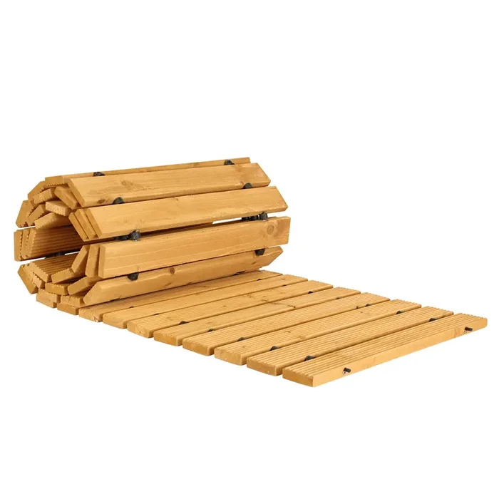 7Penn Garden Pathway Wood 8ft Roll Out – Weather Resistant Outdoor Flooring Wood Walkway Path for Garden, Backyard, Patio, RV, or Lawn – Wooden Slat Portable Roll Out Decking for Muddy Yards