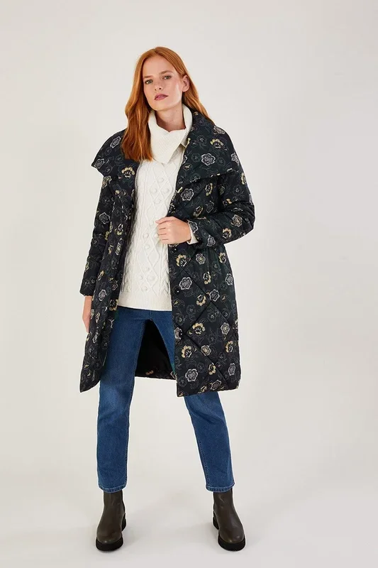 ‘Piper’ Printed Padded Shawl Coat