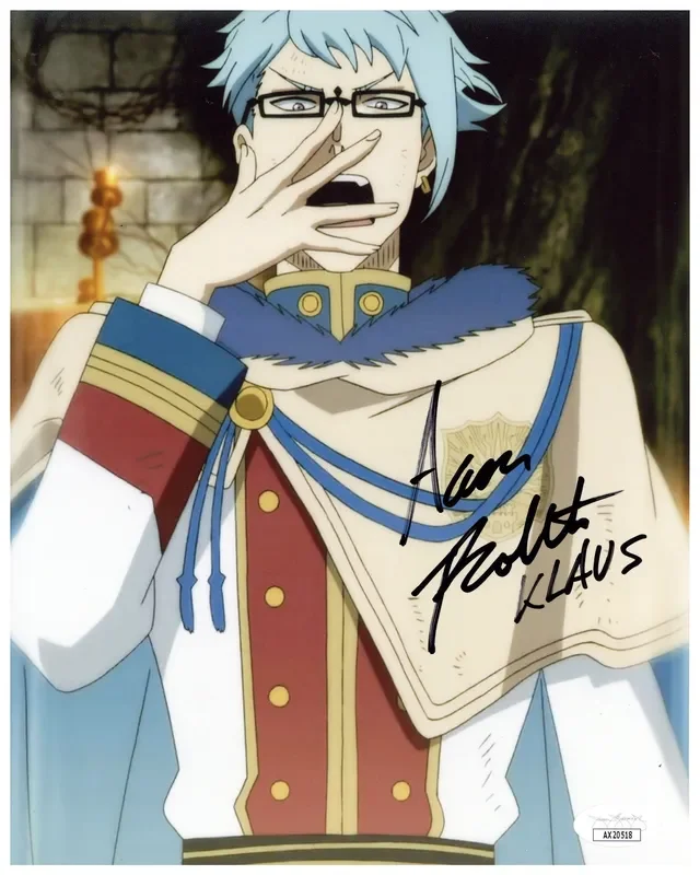 Aaron Roberts Signed 8×10 Photo Anime Black Clover Klaus Autographed JSA COA