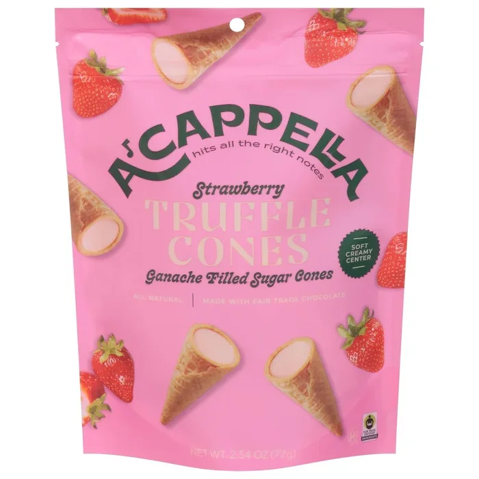 Acappella – Cones Strawbry Truffle – Cs Of 6-2.45 Oz