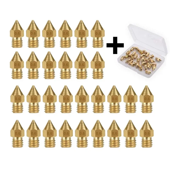 ACMYCH 30PCS 0.6mm 3D Printer Extruder Nozzles for Anet A8 Makerbot MK8 Creality CR-10 S4 S5 Ender 3 3Pro 5
