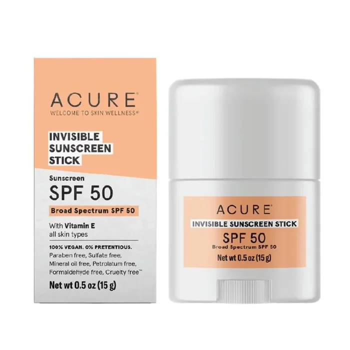 Acure – Invisible Sunscreen Stick SPF50, 0.5 oz – Broad Spectrum Protection