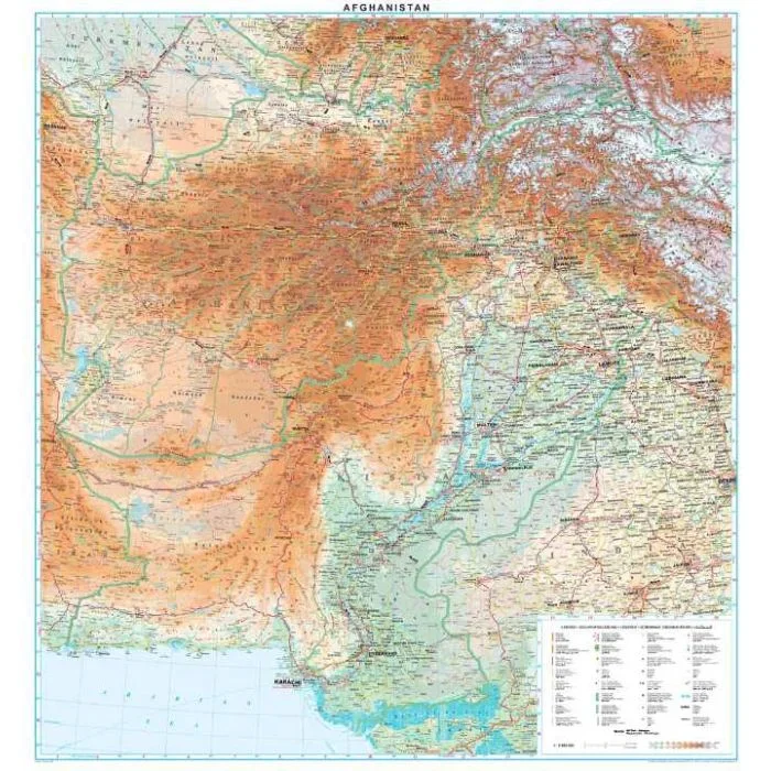 Afghanistan – Kabul & 5 Cities Gizi Wall Map 87x93cm