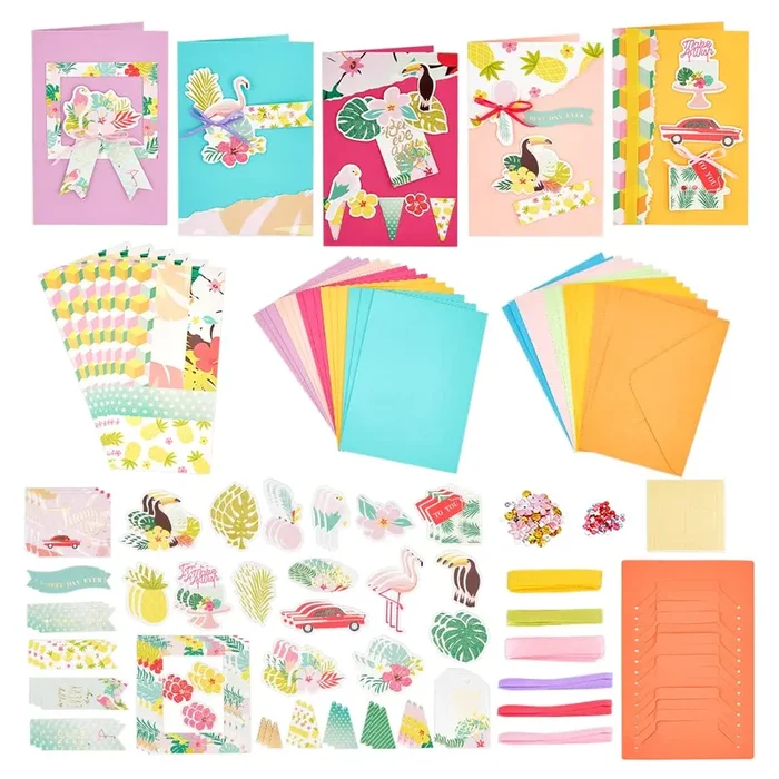 AHANDMAKER Handmade DIY Greeting Card Kits 15 Blank Cards 15 Colorful Envelopes DIY Greeting Card Making Kit Giftable DIY Greeting Card for Teachers’ Day Thanksgiving Christmas Birthday