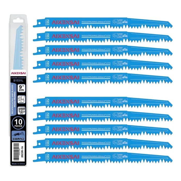 AIKENSAI 10 x S1531L 9 Inch 5TPI Wood Reciprocating Saw Blades Pruning Sawzall Blades for Fast Wood Cutting Sawzall Pruning Blades Compatible with