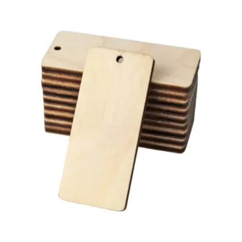 ALL SIZES BULK (12pc to 100pc) Unfinished Wood Laser Cutout Bar Bars Rectangle Dangle Earring Jewelry Blanks Shape Crafts Made in Texas