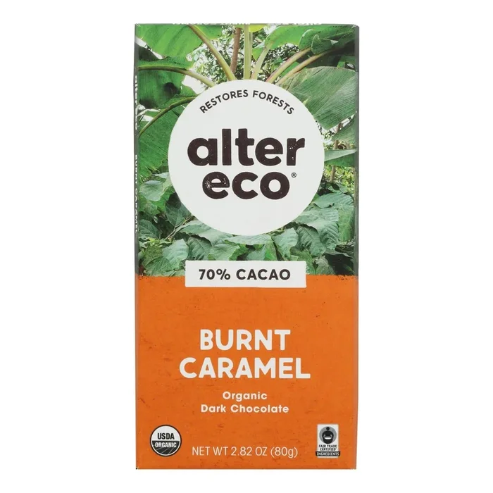Alter Eco Americas Organic Dark Salted Burnt Caramel Chocolate Bar – 2.82 Oz Bars