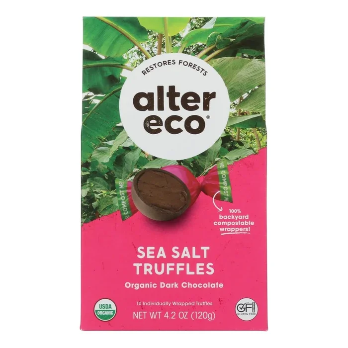 Alter Eco Organic Truffles with Sea Salt – 4.2 oz. (Case of 8)