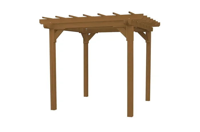 Amish-Made 8′ x 8′ Mushroom-Stained Wood Pergola
