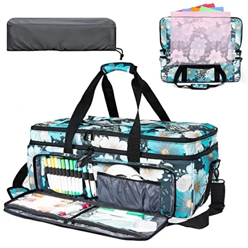 AMOIGEE Double-Layer Carrying Case for Cricut Maker 3, Cricut Explore 3/Explore Air 2, Cricut Accessories, Cricut Bag with Dust Cover