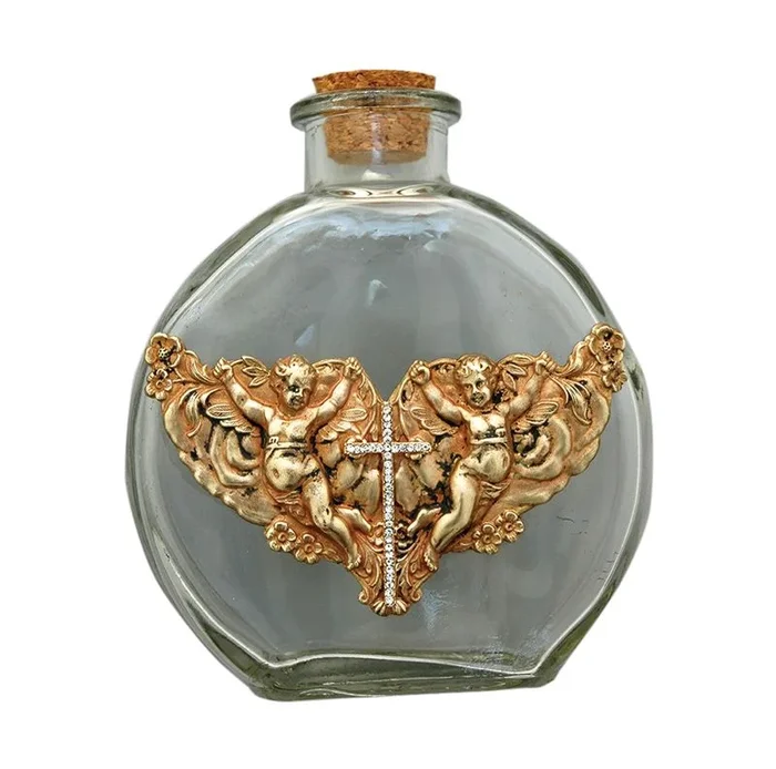 Angels with Cross Holy Water Bottle