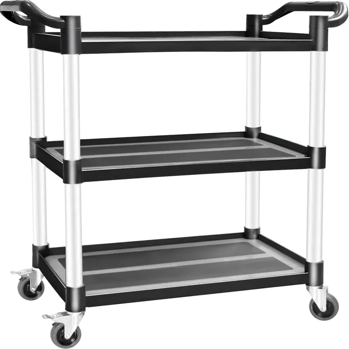 ANRYAGF Utility Carts with Wheels, 3 Tier Rolling Cart with Wheels, Kitchen Food Cart on Wheels, Heavy Duty Cart 510 lbs Capacity, Lockable Wheels, Rubber Hammer, 16.9″ D x 31.5″ W x 39.5″ H