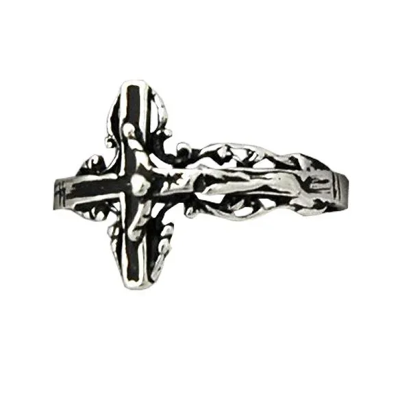 Antiqued Sterling Silver Crucifix Ring