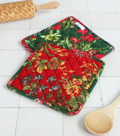 April Cornell – Graceful Garden Patchwork Potholder, Set of 2