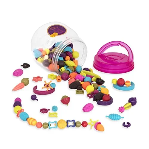B. toys – Pop Arty! 150 Pcs- Jewlery Making Kit- Creative Pop Snap Bead Set for Kids –DIY Craft Jewelry Making Kit –Necklaces, Rings, Bracelets – 4