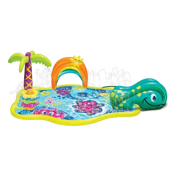 Banzai Splish ‘N Splash Kids Inflatable Outdoor Water Park Play Mat with Slide