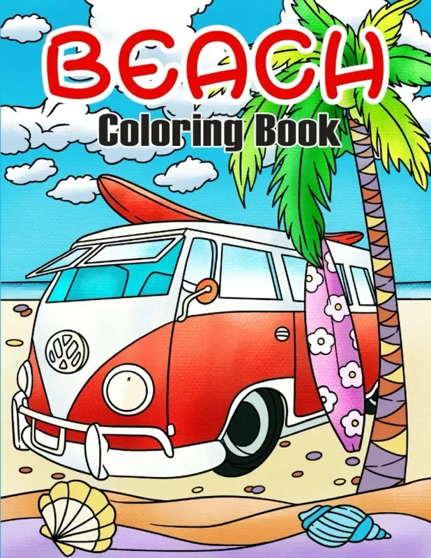 Beach Coloring Book: Summer and Vacation Themed Book for Kids