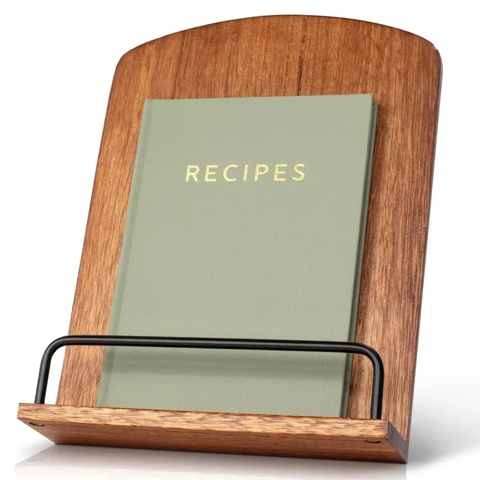 Beautiful Cookbook Stand for Your Kitchen Counter – Solid Wood Stand Easily Keeps Cook or Recipe Books Open for Convenient Cooking – Perfectly Fits Your iPad/Tablet and Enhances Any Kitchen Decor