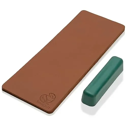 BeaverCraft Stropping Leather Strop for Knife Sharpening Strop LS2P1 – Knife Stropping Kit 3 x 8 IN – Knives Sharpener with Honing Strop Polishing