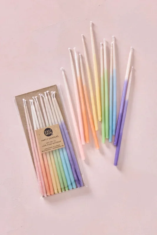 Beeswax Candles Rainbow Ombre Assorted Tall