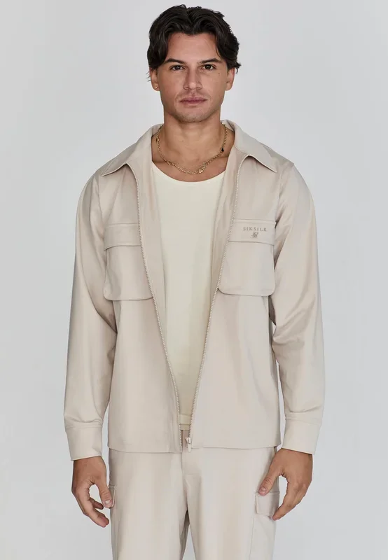 Beige Smart Utility Jacket
