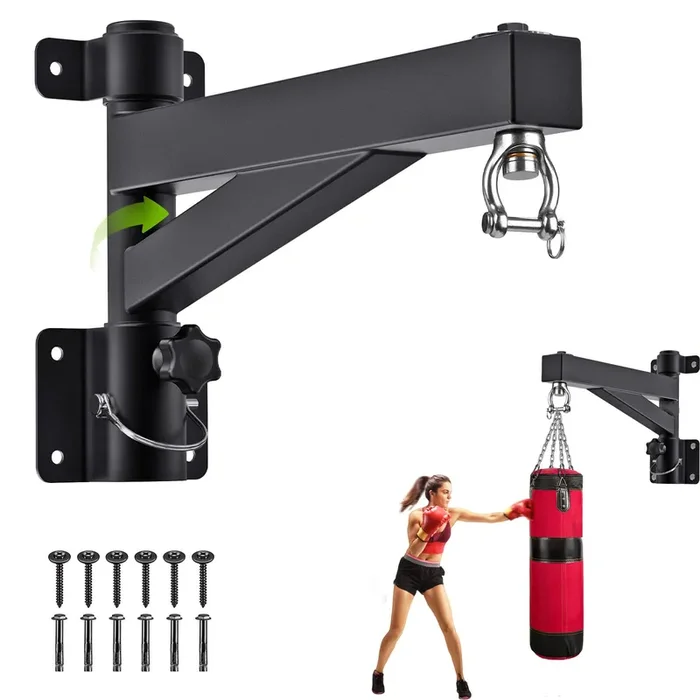 BeneLabel 17″ Punching Bag Hanger Wall Mount 360 Swivel Heavy Bag Hanger 800 LB Capacity Boxing Bag Mount Bracket for Home Gym Muay Thai Bag