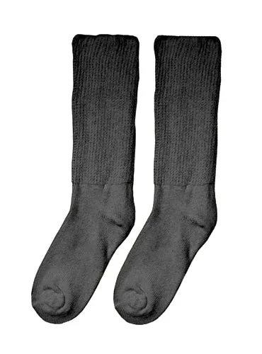 Black Cotton Diabetic Socks – Medium (8-10) – Wide Fit for Swollen Feet (Pair)