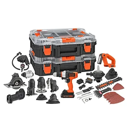 BLACK+DECKER MATRIX 20V MAX Power Tool Kit, Includes Cordless Drill, 12 Attachments and Storage Case (BDCDMT1212KITC1)