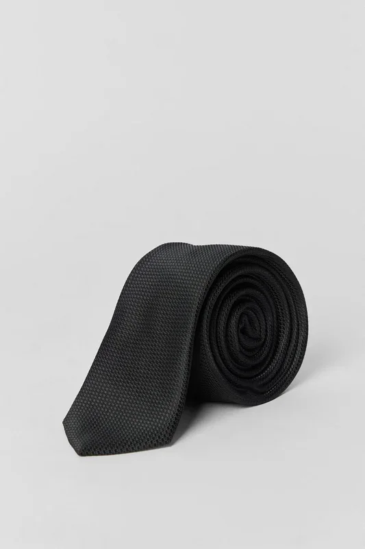 Black Textured Tie