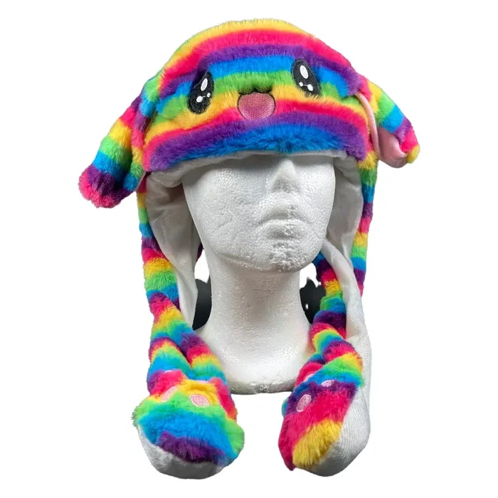 Bunny Plush – LED Light Hat – Rainbow