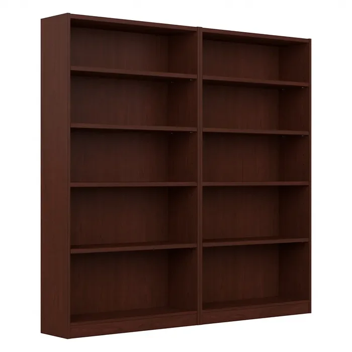 Bush Universal 5 Shelf Bookcase Set of 2 in Vogue Cherry