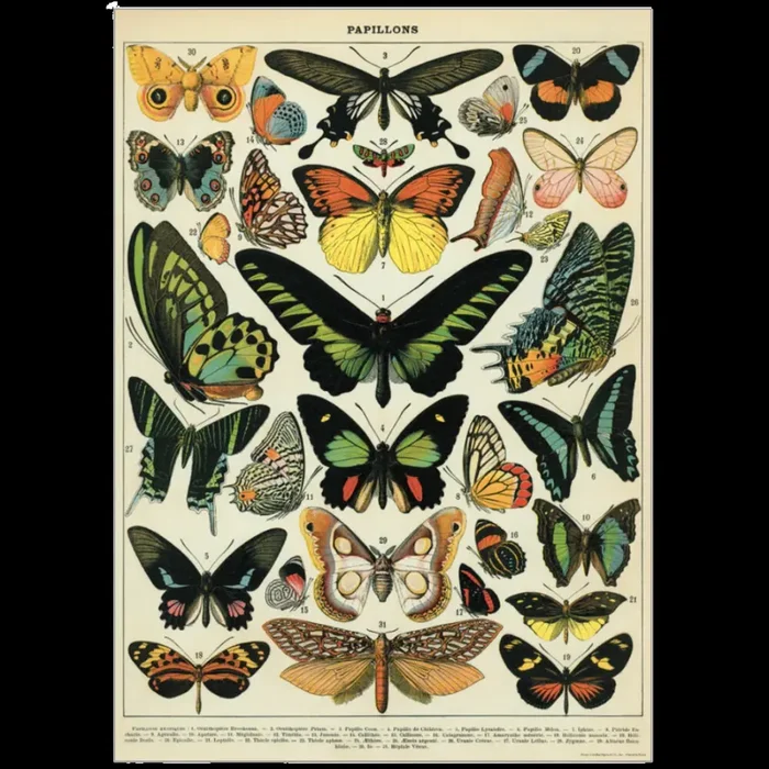 Butterflies Vintage Poster