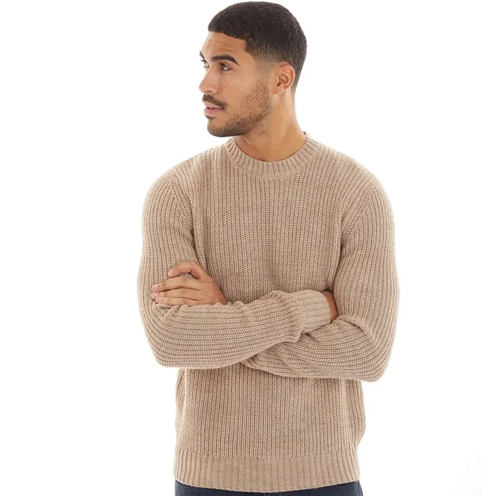 Buy Ben Sherman Mens Twisted Yarn Crew Neck Jumper Oatmeal