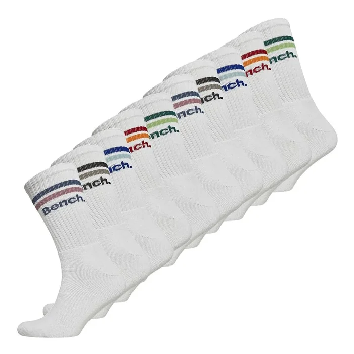 Buy Bench Mens Sunga Ten Pack Crew Socks White