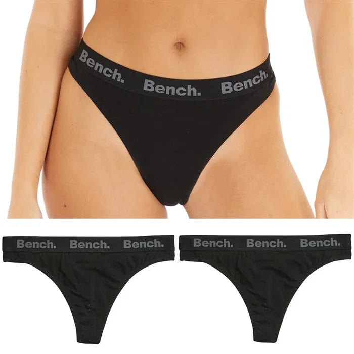 Buy Bench Womens Dan Three Pack Thongs Black